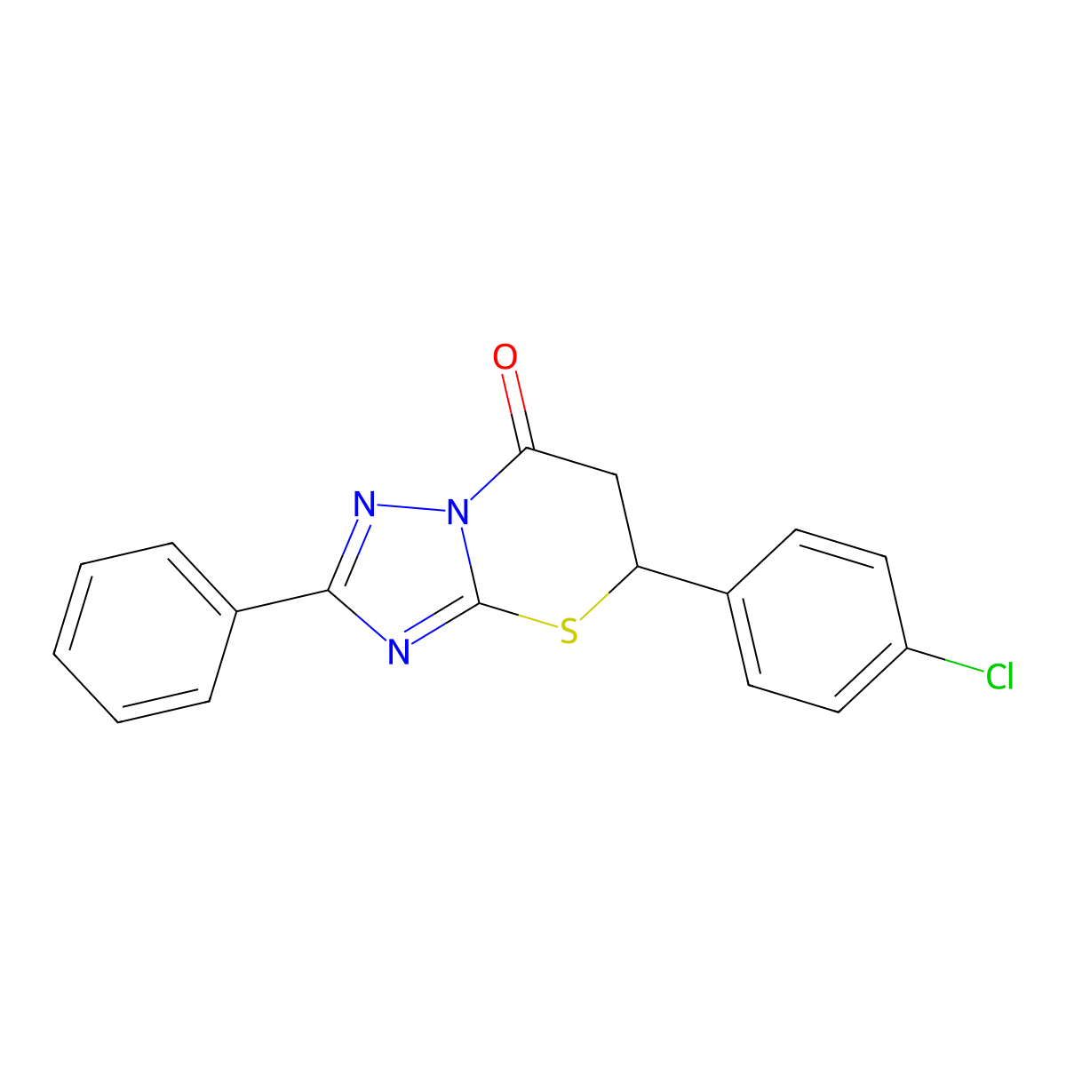 5-(4-chlorophenyl)-2-phenyl-5H-[1,2,4]triazolo[5,1-b][1,3]thiazin-7(6H)-one molecular structure, CAS 403830-67-1