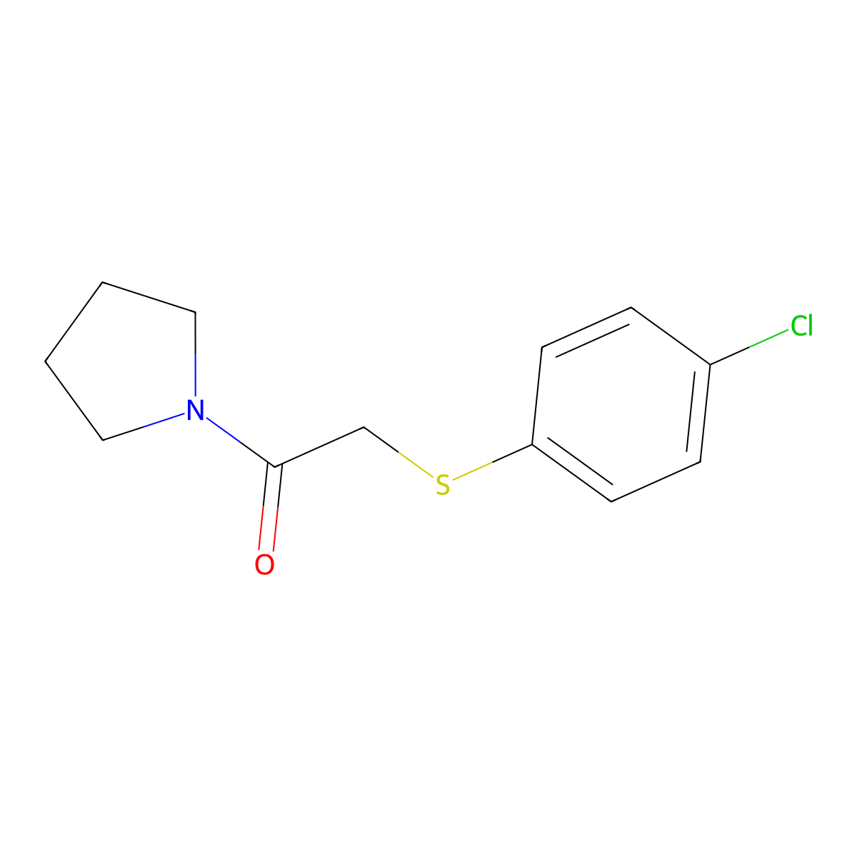 2-(4-Chlorophenyl)sulfanyl-1-pyrrolidin-1-ylethanone molecular structure, CAS 403830-99-9