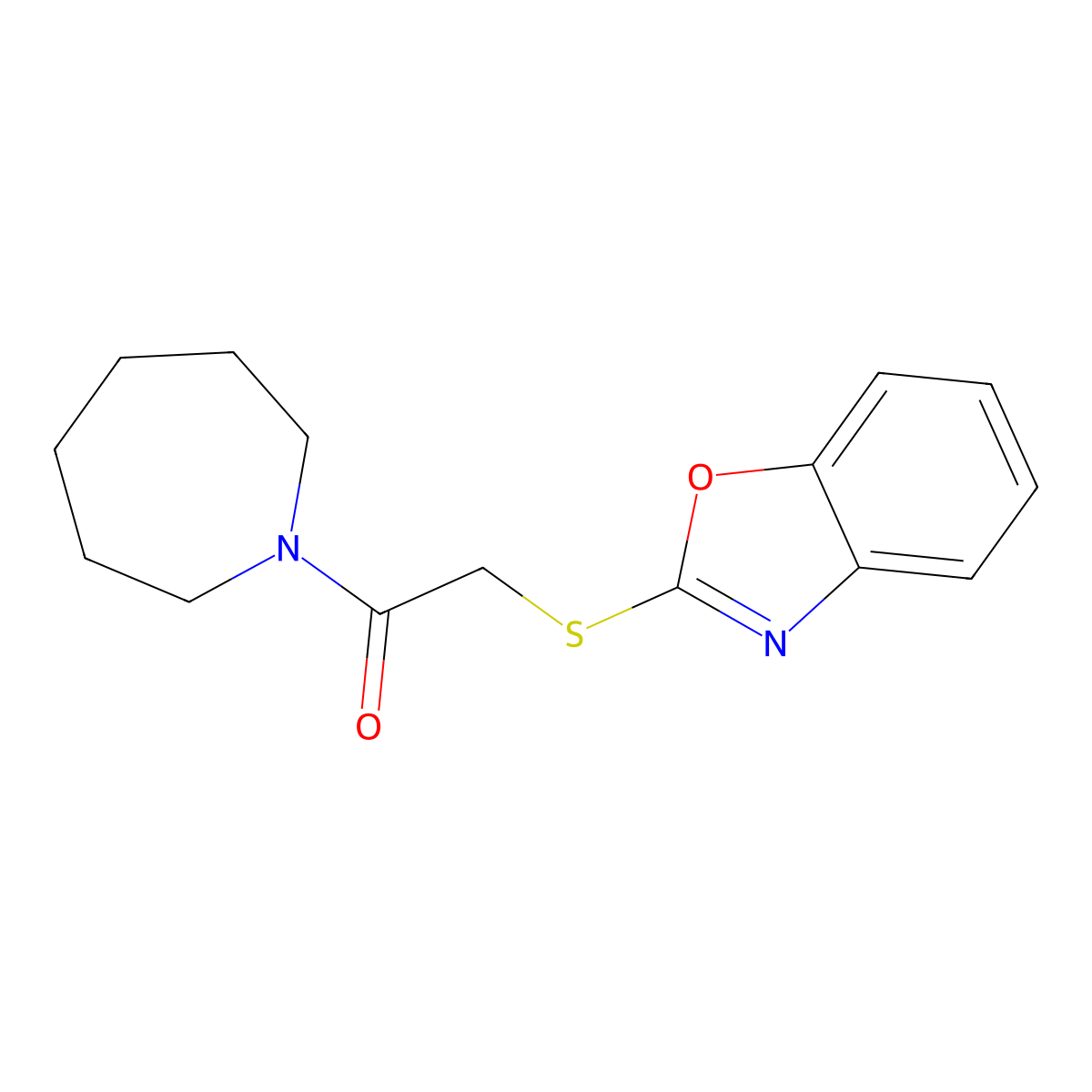 1-(Azepan-1-yl)-2-(benzo[d]oxazol-2-ylthio)ethanone molecular structure, CAS 403833-48-7