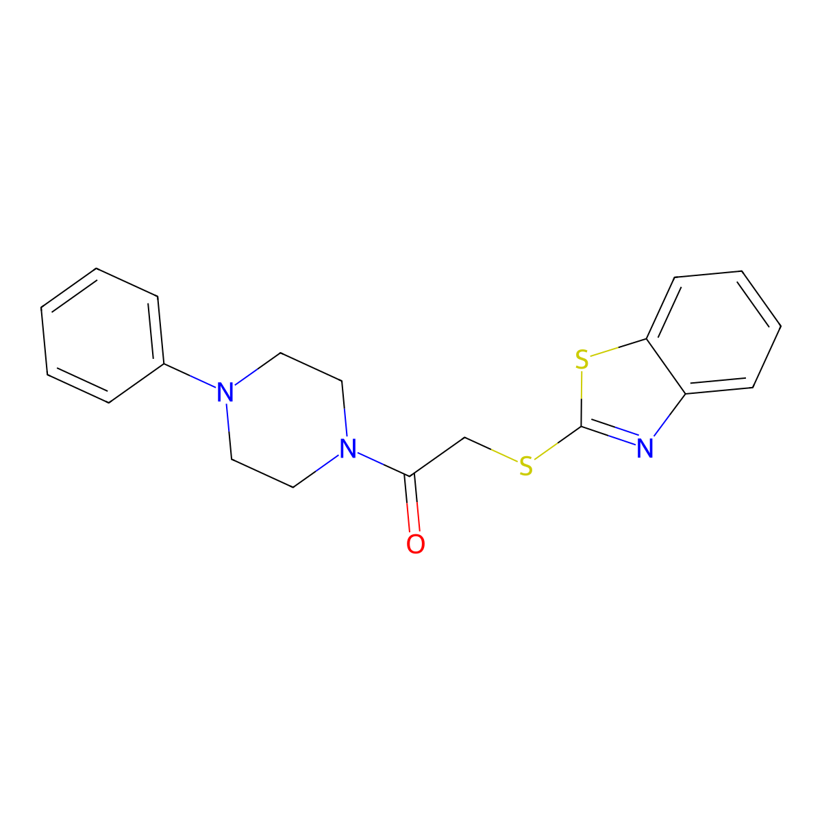 2-(1,3-Benzothiazol-2-ylsulfanyl)-1-(4-phenylpiperazin-1-yl)ethanone molecular structure, CAS 403833-63-6