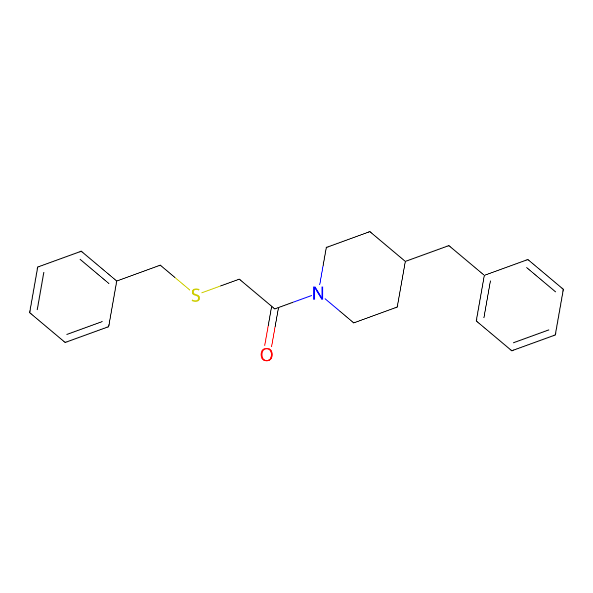 1-(4-Benzylpiperidin-1-yl)-2-benzylsulfanylethanone molecular structure, CAS 403833-82-9