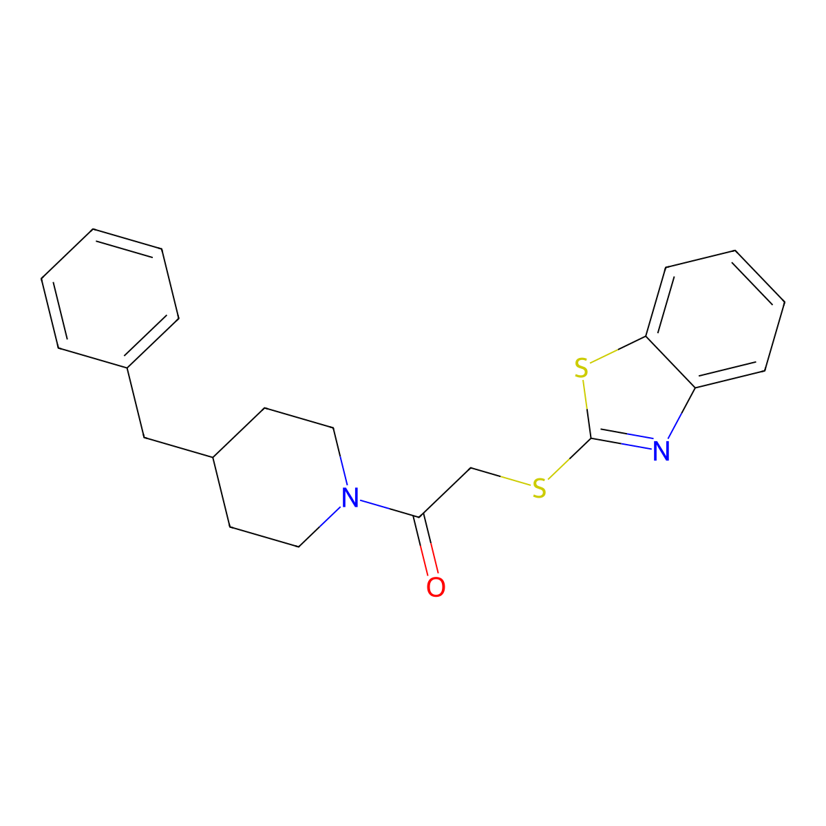 2-(1,3-Benzothiazol-2-ylsulfanyl)-1-(4-benzylpiperidin-1-yl)ethan-1-one molecular structure, CAS 403833-93-2