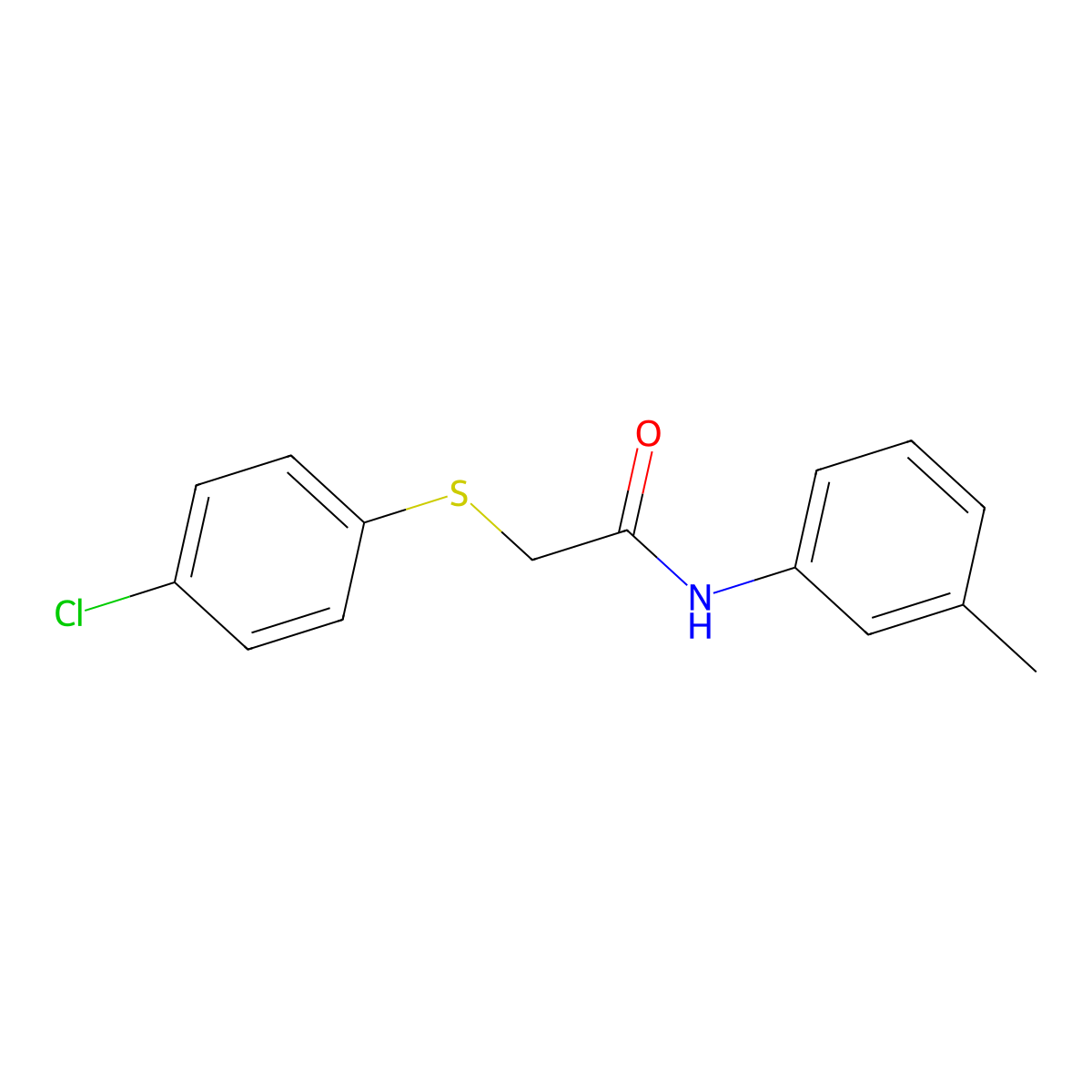 2-[(4-chlorophenyl)sulfanyl]-N-(3-methylphenyl)acetamide molecular structure, CAS 403834-29-7