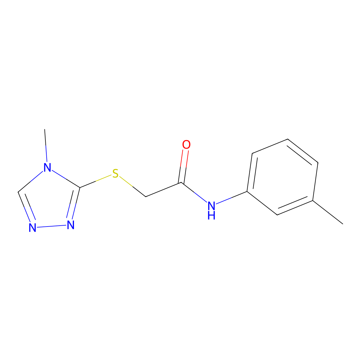 2-[(4-methyl-4H-1,2,4-triazol-3-yl)sulfanyl]-N-(3-methylphenyl)acetamide molecular structure, CAS 403834-40-2