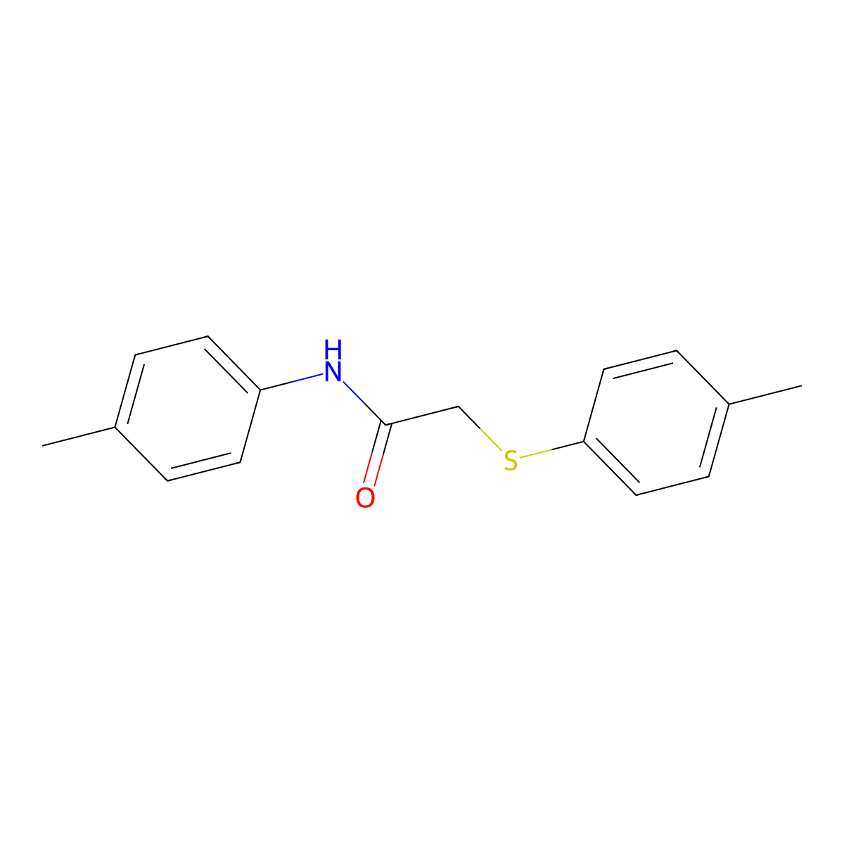 N-(p-tolyl)-2-(p-tolylthio)acetamide molecular structure, CAS 403834-43-5