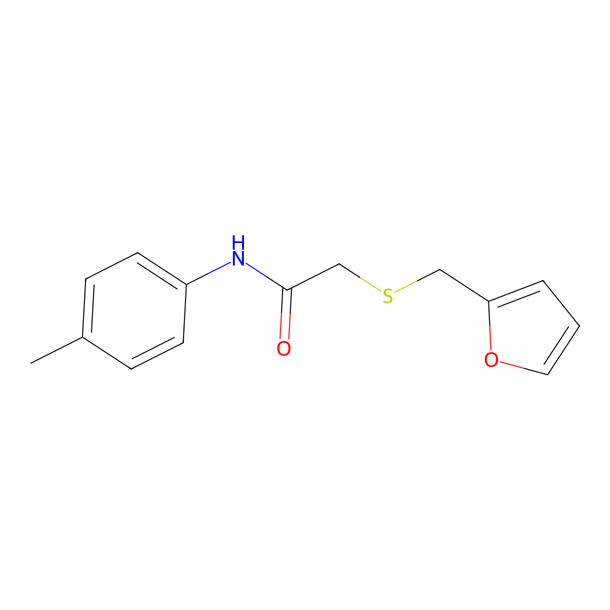 2-[(2-furylmethyl)thio]-N-(4-methylphenyl)acetamide molecular structure, CAS 403834-45-7