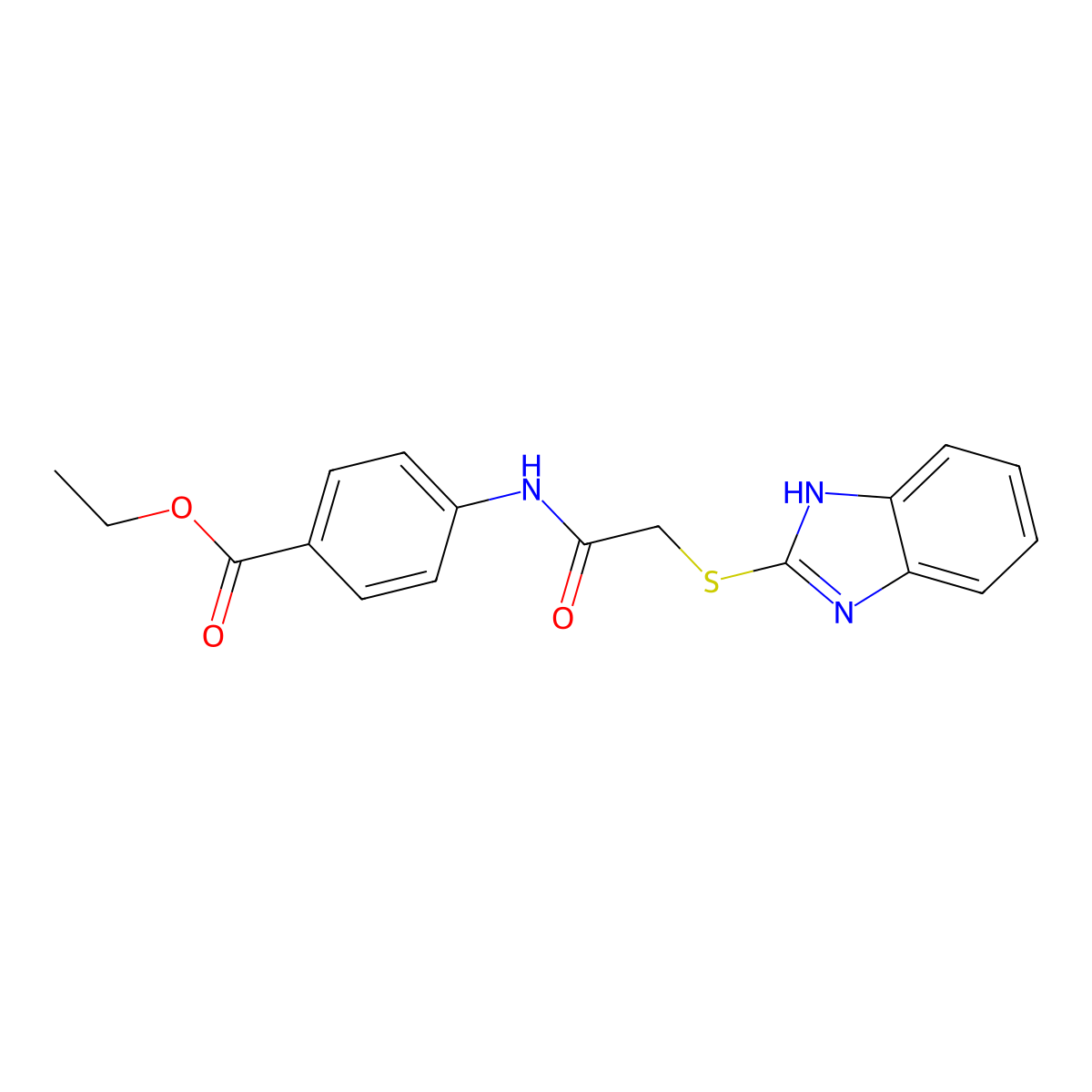 ethyl 4-[2-(1H-1,3-benzodiazol-2-ylsulfanyl)acetamido]benzoate molecular structure, CAS 403835-17-6