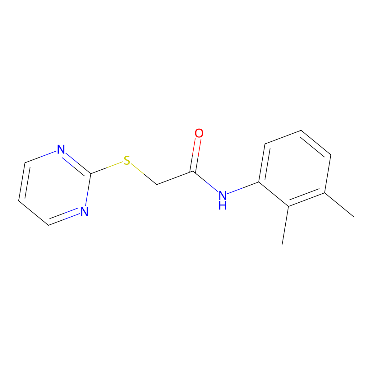 N-(2,3-dimethylphenyl)-2-(pyrimidin-2-ylthio)acetamide molecular structure, CAS 403835-36-9
