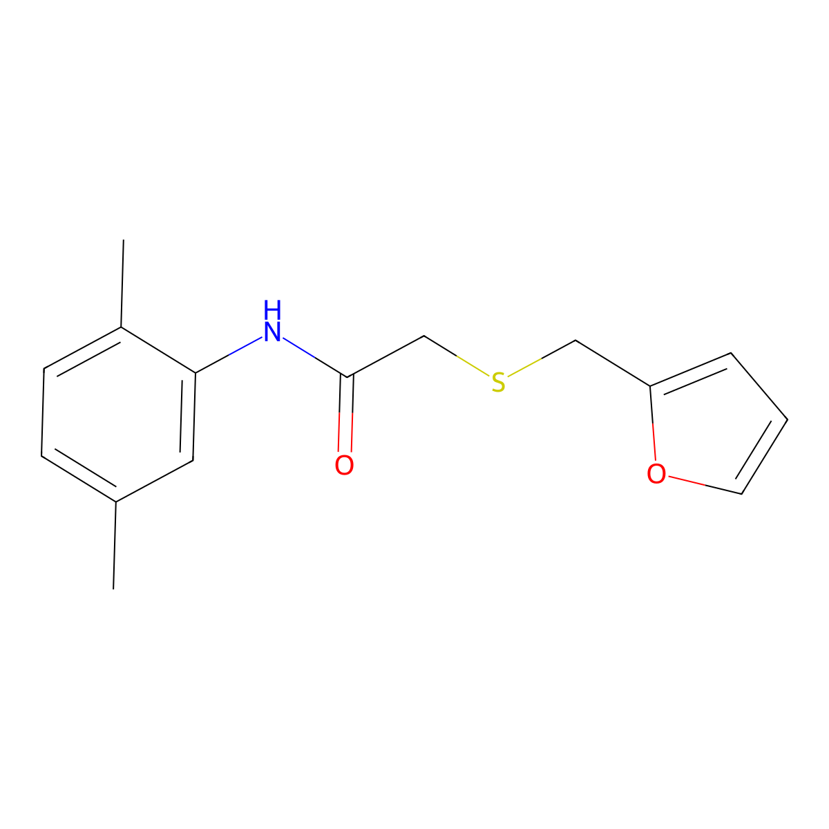 N-(2,5-dimethylphenyl)-2-((furan-2-ylmethyl)thio)acetamide molecular structure, CAS 403835-40-5