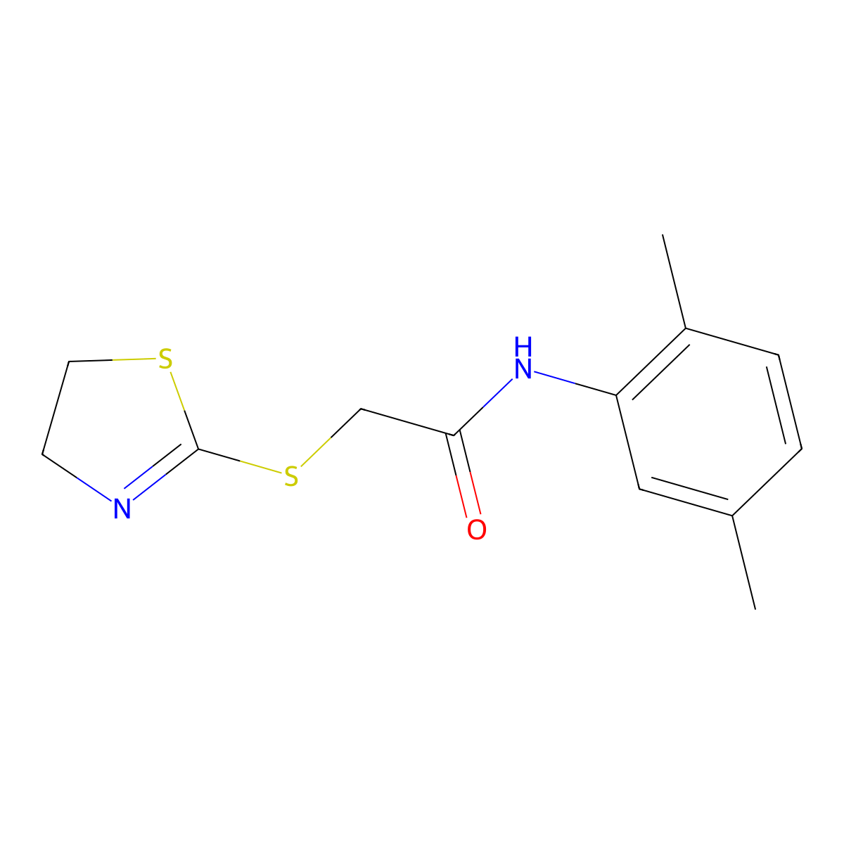 2-(4,5-dihydro-1,3-thiazol-2-ylsulfanyl)-N-(2,5-dimethylphenyl)acetamide molecular structure, CAS 403835-46-1