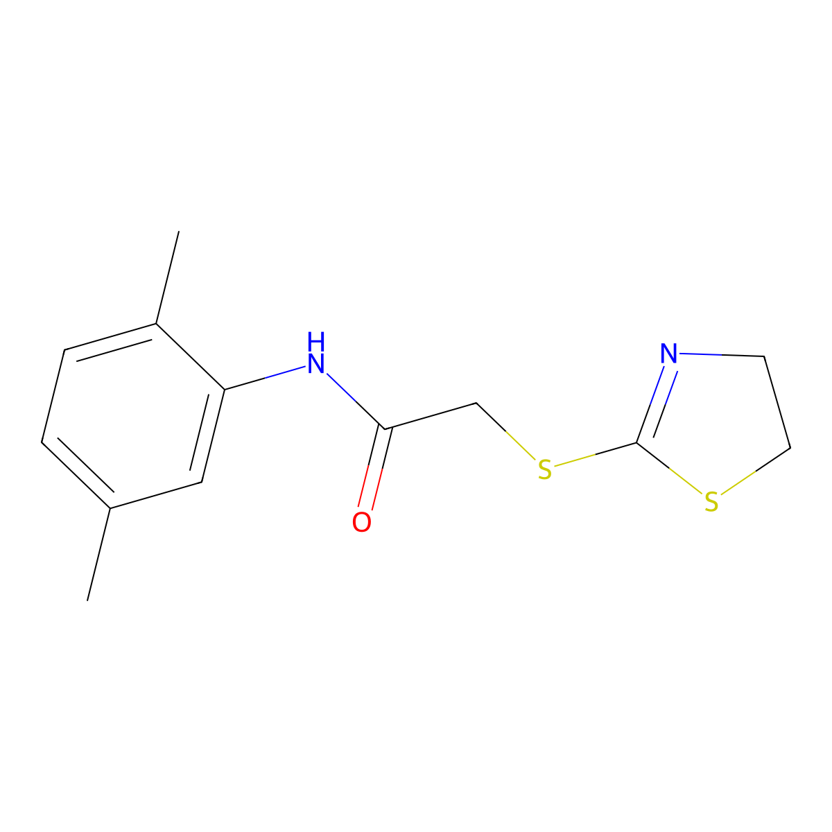 2-(4,5-dihydro-1,3-thiazol-2-ylsulfanyl)-N-(2,5-dimethylphenyl)acetamide molecular structure, CAS 403835-46-1