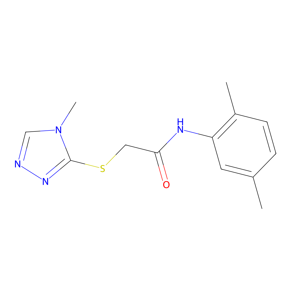 N-(2,5-dimethylphenyl)-2-[(4-methyl-1,2,4-triazol-3-yl)sulfanyl]acetamide molecular structure, CAS 403835-48-3