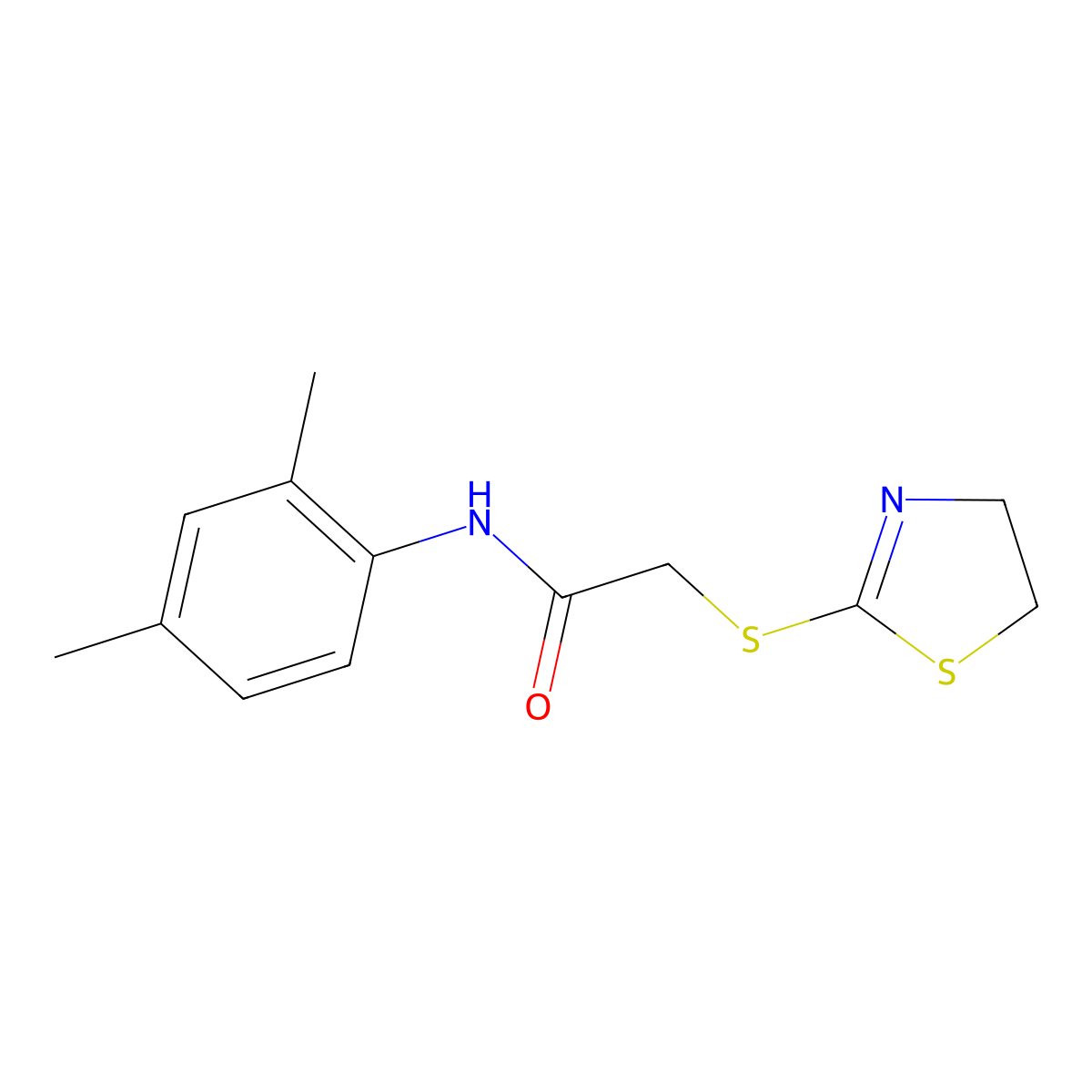 2-(4,5-dihydro-1,3-thiazol-2-ylsulfanyl)-N-(2,4-dimethylphenyl)acetamide molecular structure, CAS 403835-59-6