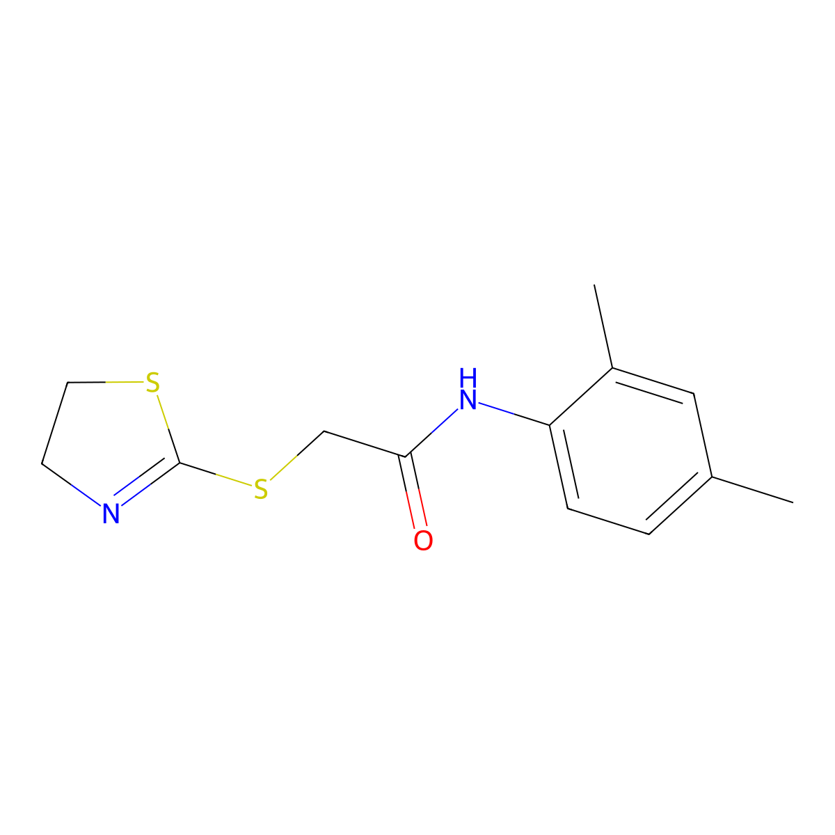 2-(4,5-dihydro-1,3-thiazol-2-ylsulfanyl)-N-(2,4-dimethylphenyl)acetamide molecular structure, CAS 403835-59-6