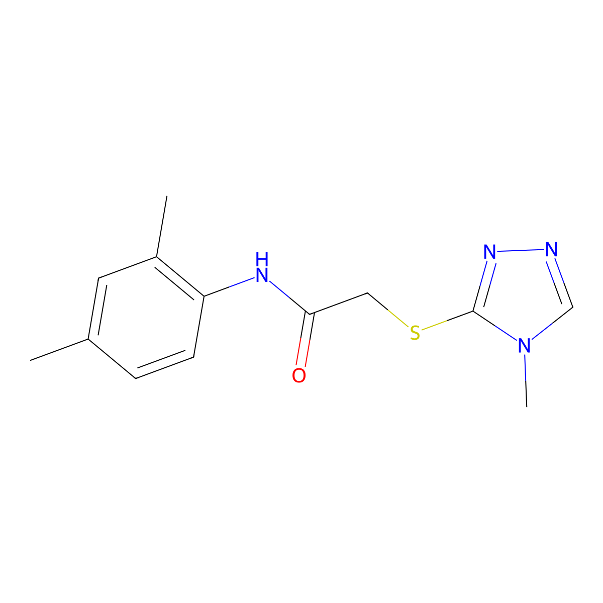 N-(2,4-dimethylphenyl)-2-[(4-methyl-1,2,4-triazol-3-yl)sulfanyl]acetamide molecular structure, CAS 403835-61-0