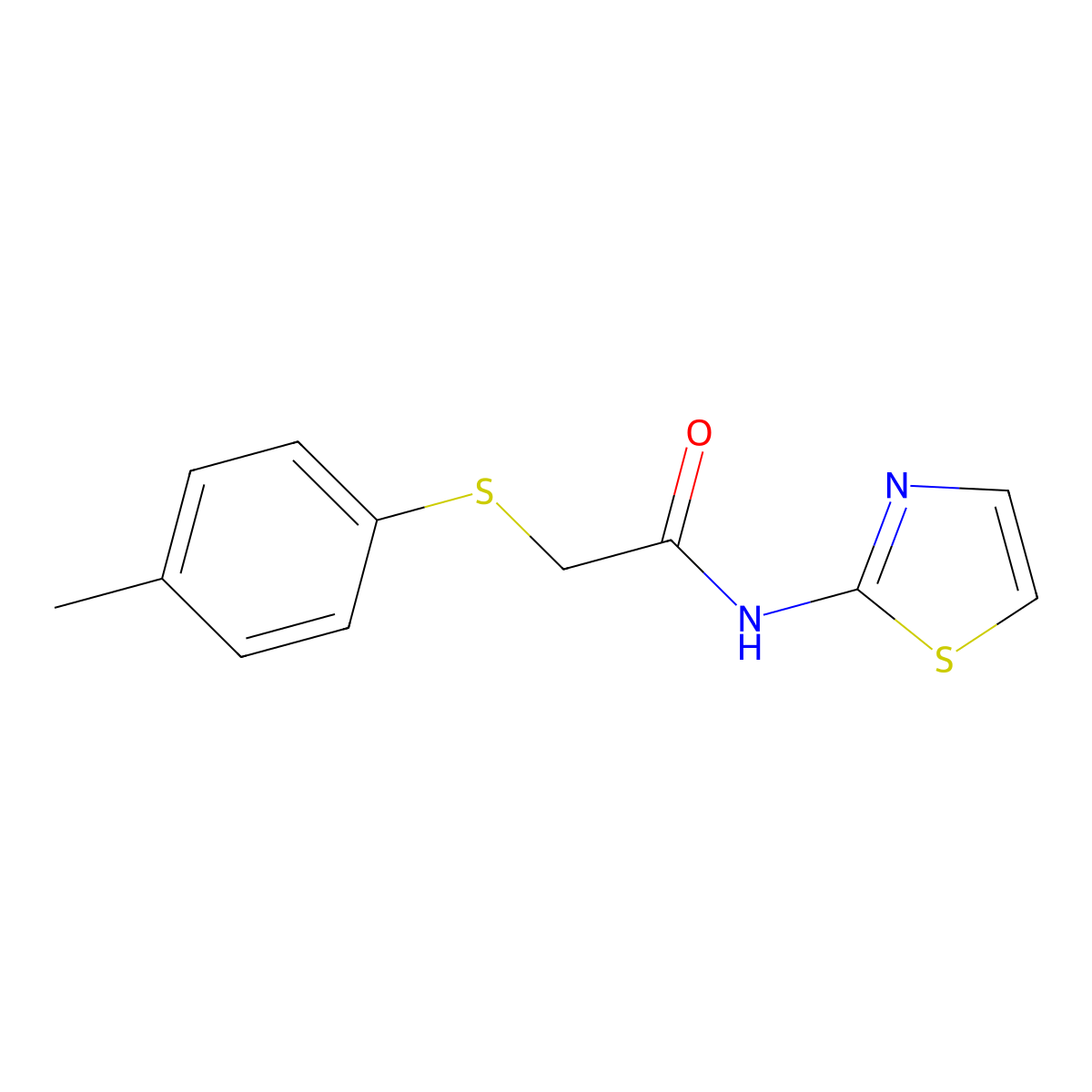 2-[(4-methylphenyl)sulfanyl]-N-(1,3-thiazol-2-yl)acetamide molecular structure, CAS 403835-99-4