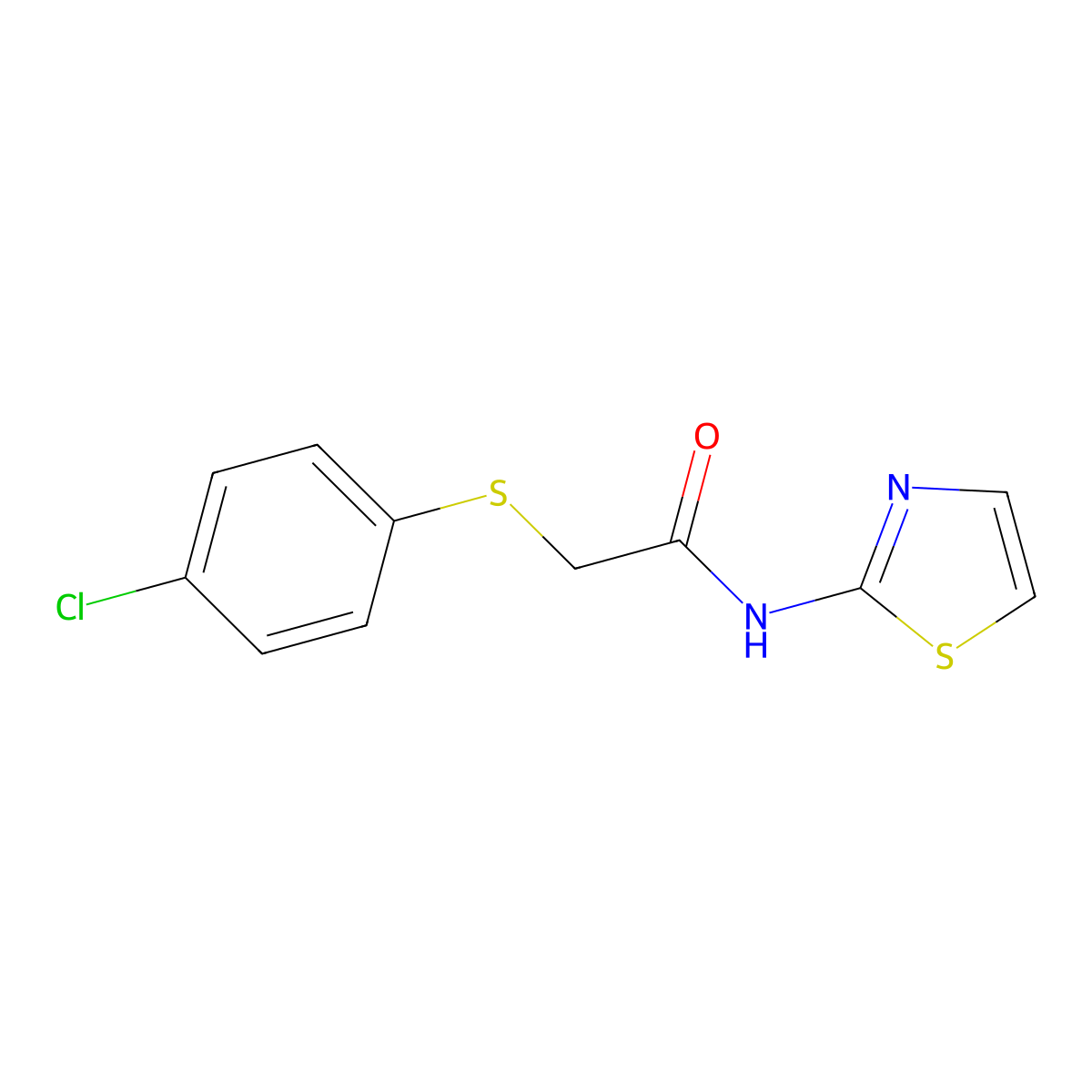 2-[(4-chlorophenyl)sulfanyl]-N-(1,3-thiazol-2-yl)acetamide molecular structure, CAS 403836-00-0