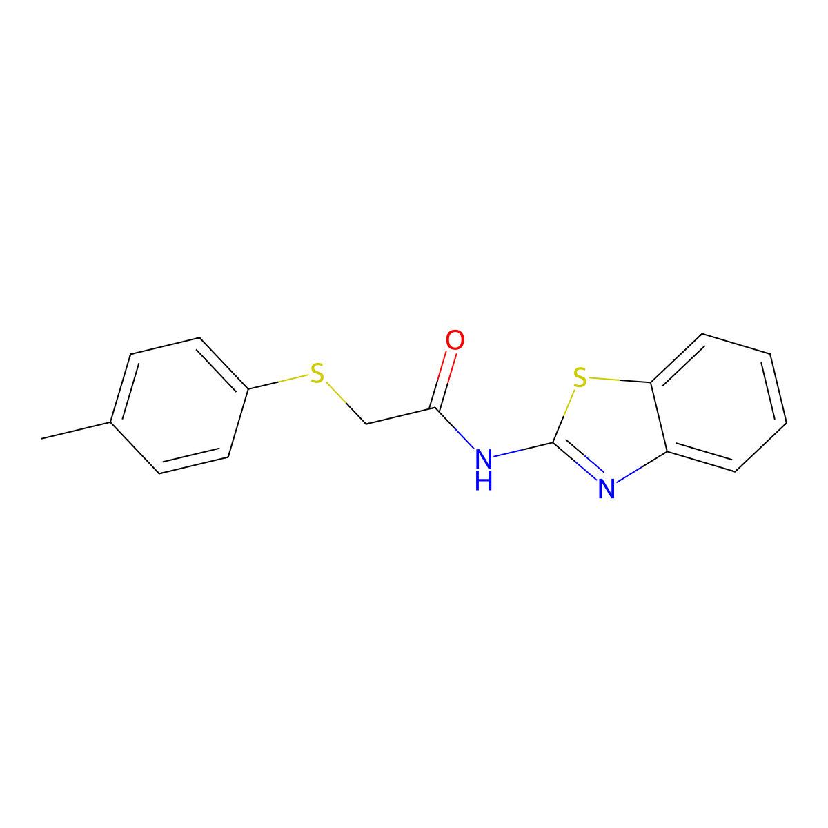 N-(benzo[d]thiazol-2-yl)-2-(p-tolylthio)acetamide molecular structure, CAS 403836-11-3