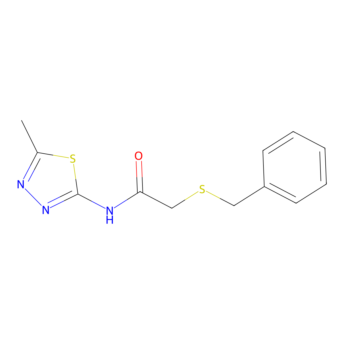 2-(benzylsulfanyl)-N-(5-methyl-1,3,4-thiadiazol-2-yl)acetamide molecular structure, CAS 403836-34-0