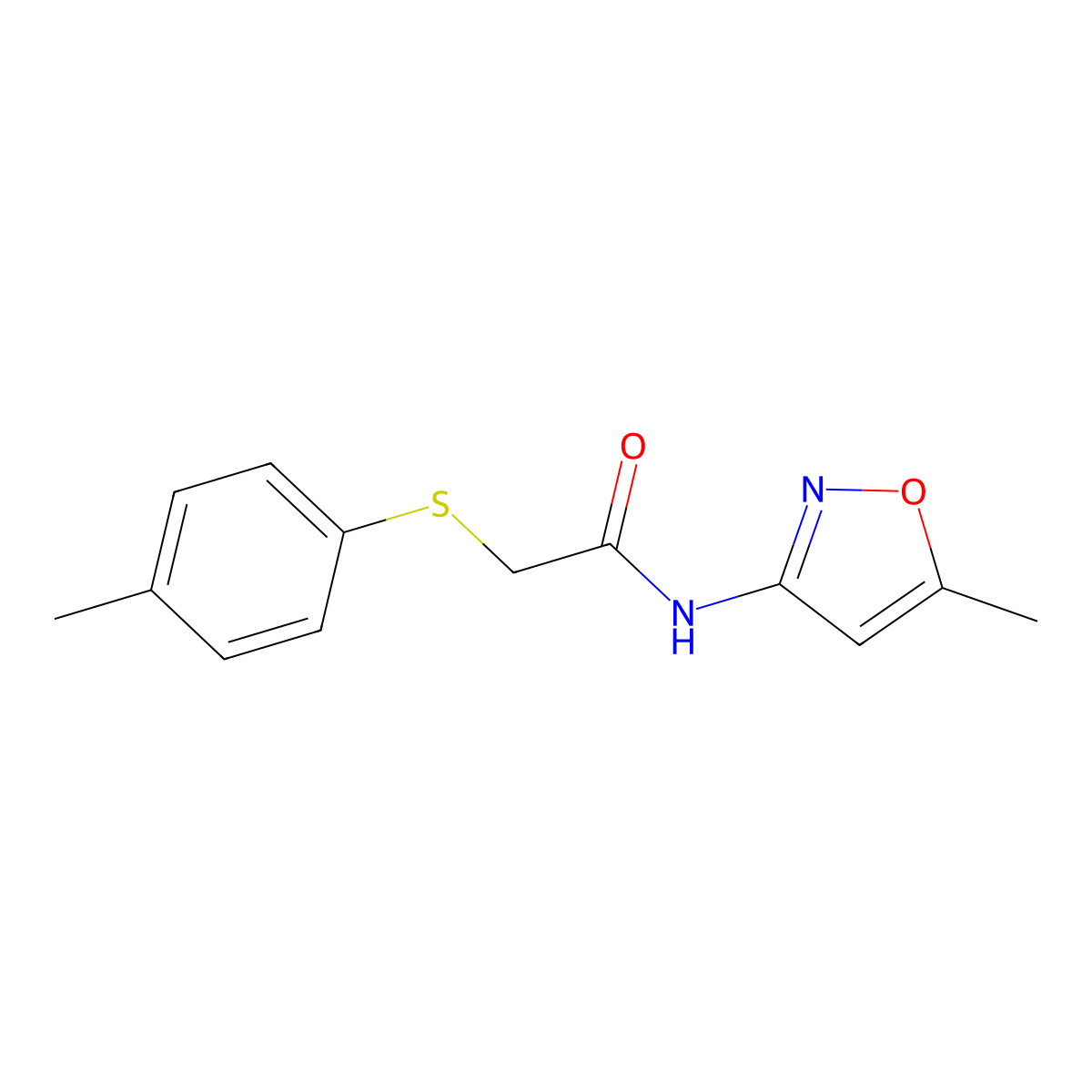 N-(5-methyl-1,2-oxazol-3-yl)-2-[(4-methylphenyl)sulfanyl]acetamide molecular structure, CAS 403836-42-0