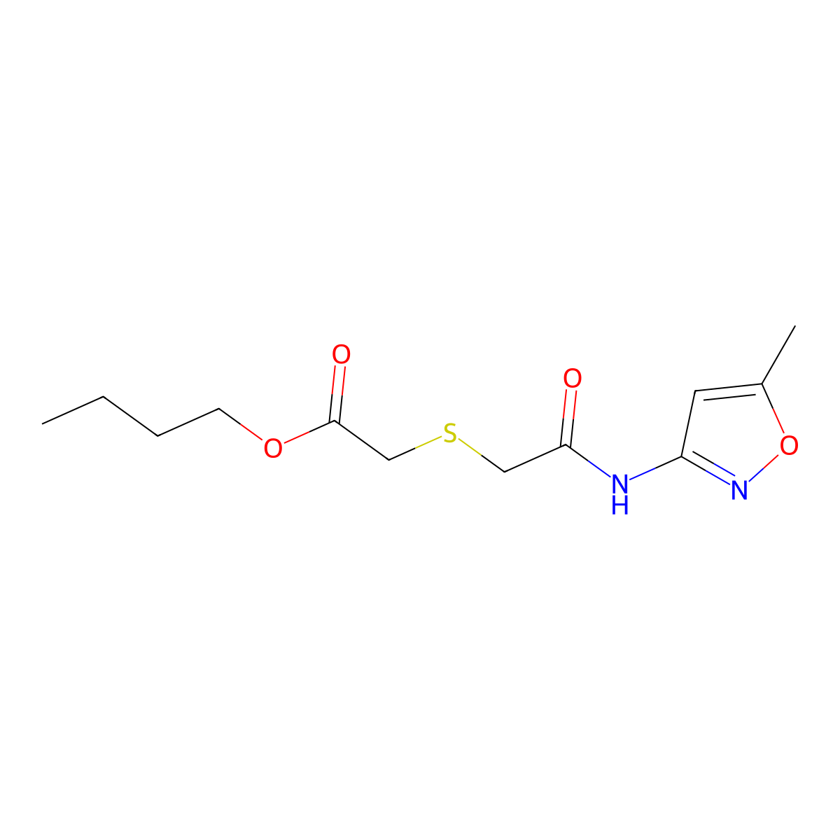 Butyl ({2-[(5-methylisoxazol-3-yl)amino]-2-oxoethyl}thio)acetate molecular structure, CAS 403836-48-6