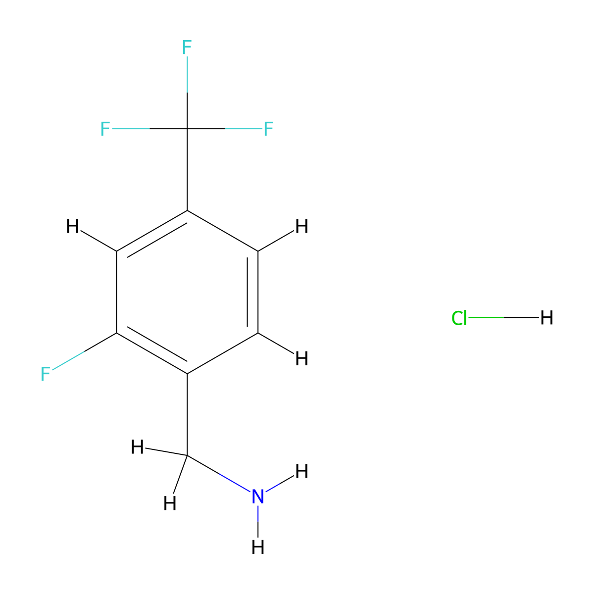 [2-Fluoro-4-(trifluoromethyl)phenyl]methanamine hydrochloride molecular structure, CAS 403842-00-2