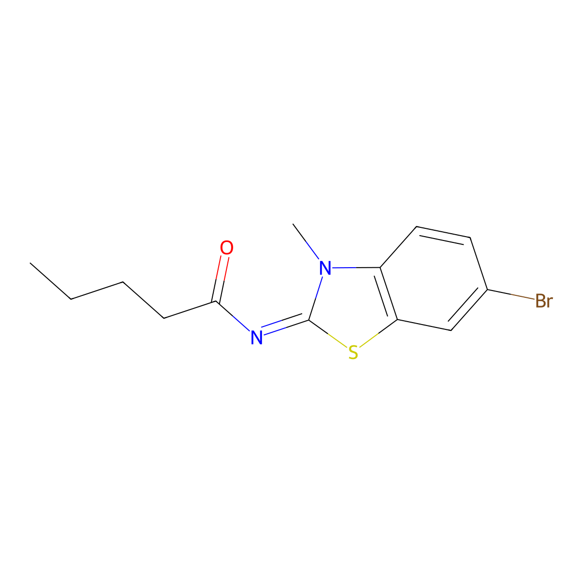 (E)-N-(6-bromo-3-methylbenzo[d]thiazol-2(3H)-ylidene)pentanamide molecular structure, CAS 403845-56-7