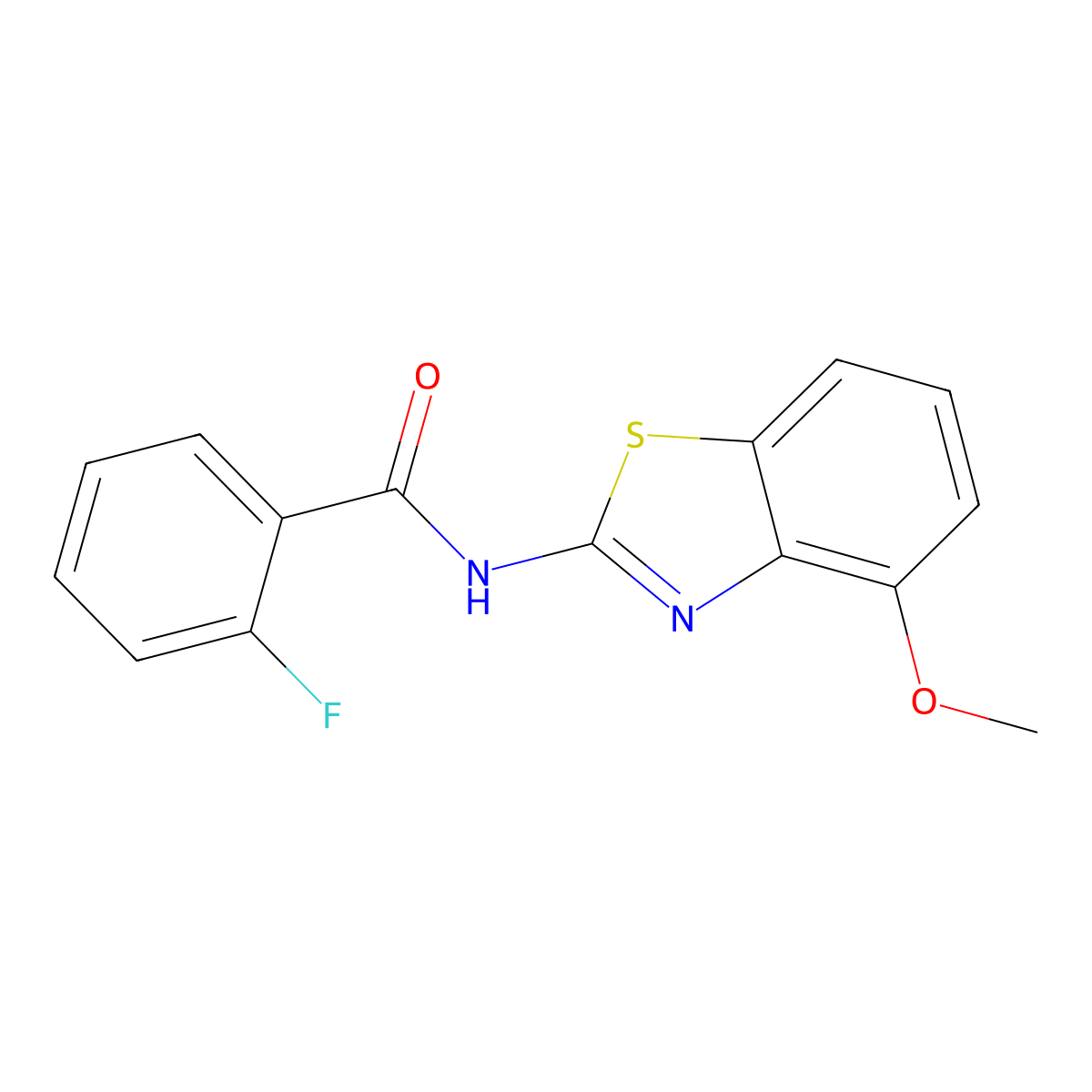 2-fluoro-N-(4-methoxy-1,3-benzothiazol-2-yl)benzamide molecular structure, CAS 403845-80-7