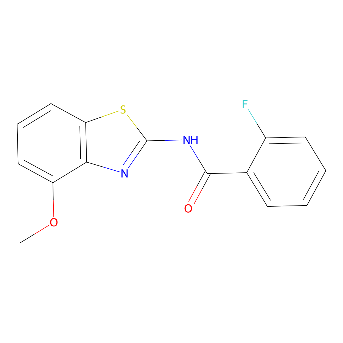 2-fluoro-N-(4-methoxy-1,3-benzothiazol-2-yl)benzamide molecular structure, CAS 403845-80-7