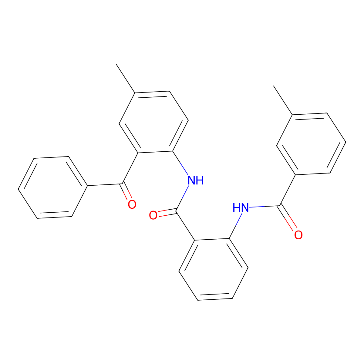N-(2-benzoyl-4-methylphenyl)-2-(3-methylbenzamido)benzamide molecular structure, CAS 403845-82-9