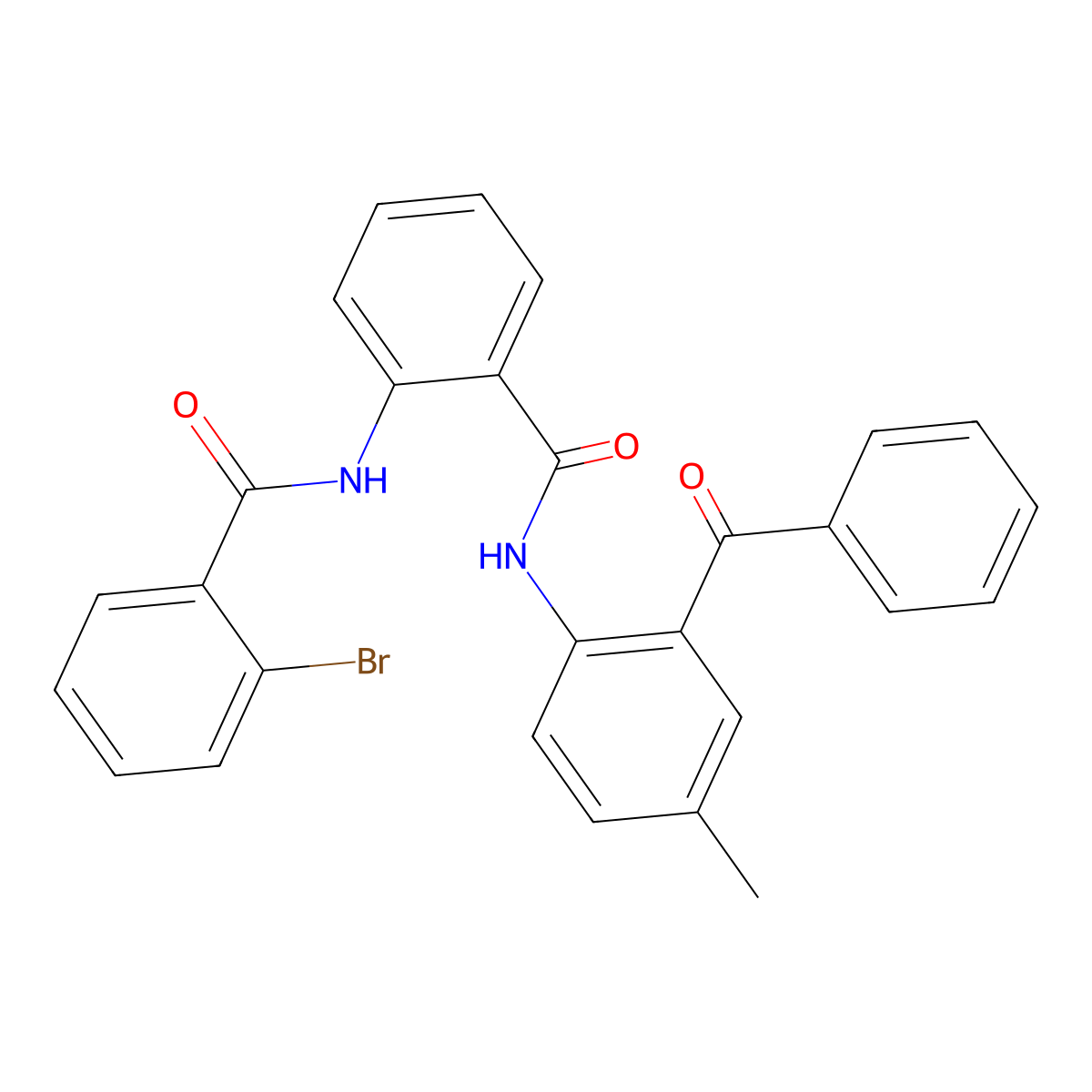 N-(2-benzoyl-4-methylphenyl)-2-(2-bromobenzamido)benzamide molecular structure, CAS 403845-85-2