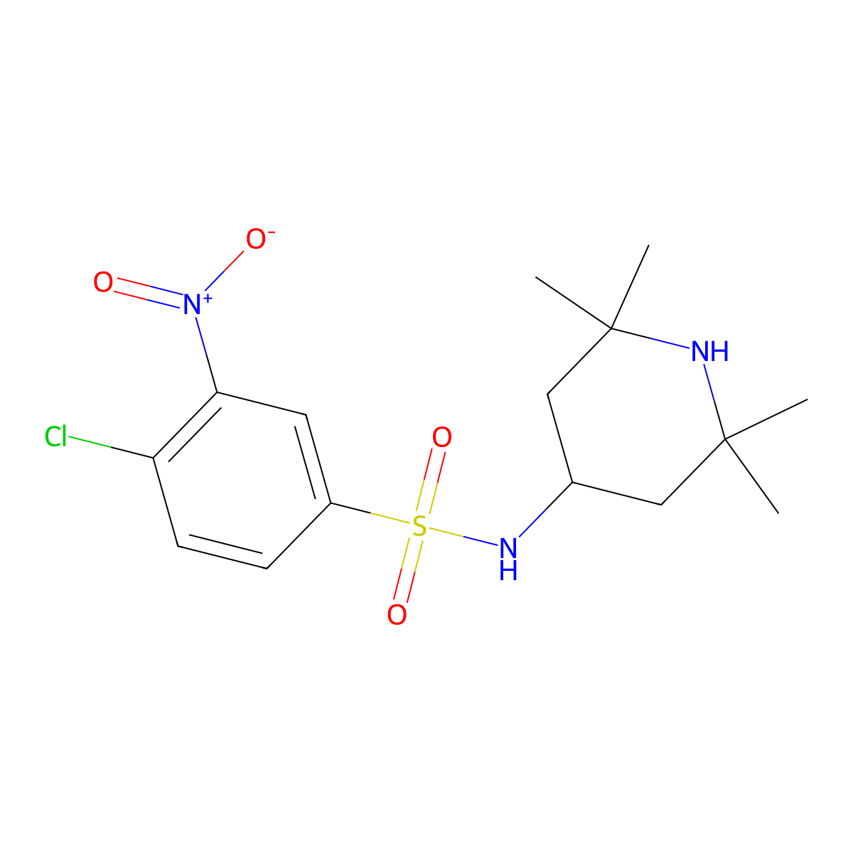 4-chloro-3-nitro-N-(2,2,6,6-tetramethylpiperidin-4-yl)benzenesulfonamide molecular structure, CAS 403846-53-7