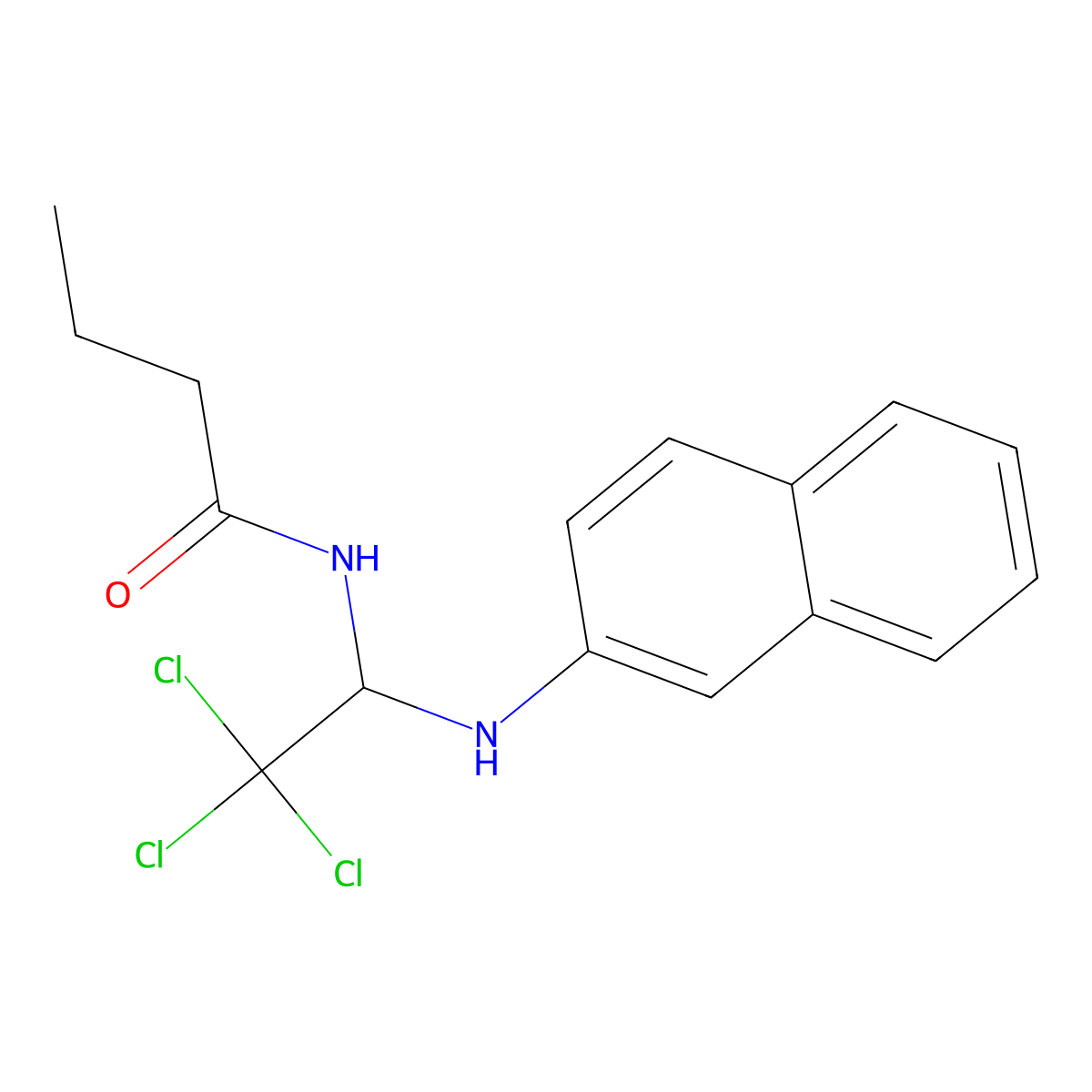 N-[2,2,2-trichloro-1-(2-naphthylamino)ethyl]butanamide molecular structure, CAS 403847-07-4