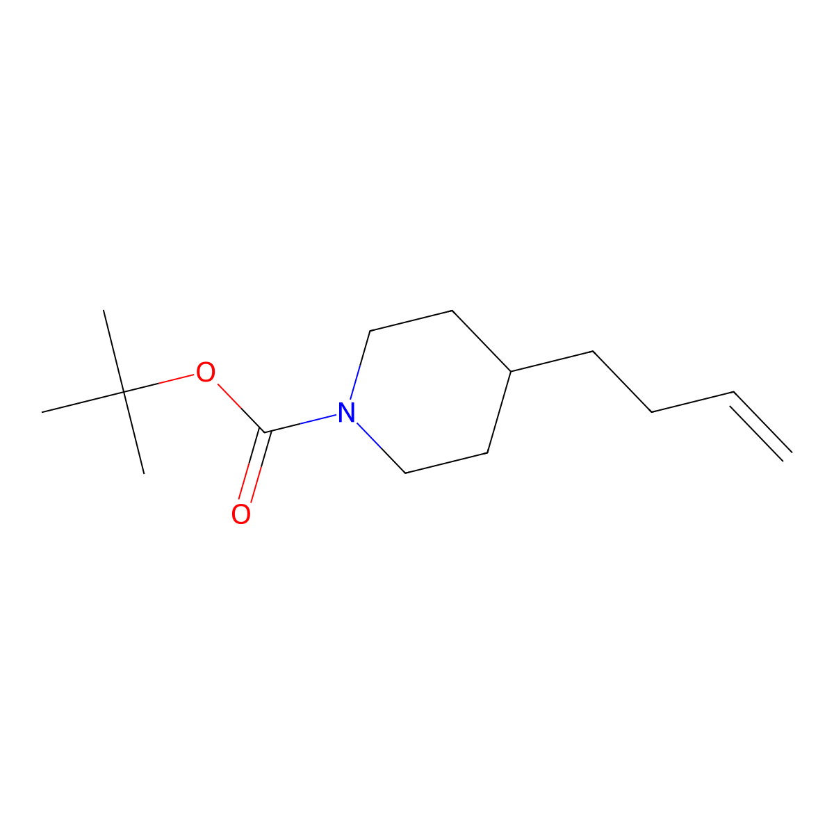 Tert-butyl 4-(but-3-en-1-yl)piperidine-1-carboxylate molecular structure, CAS 403857-14-7