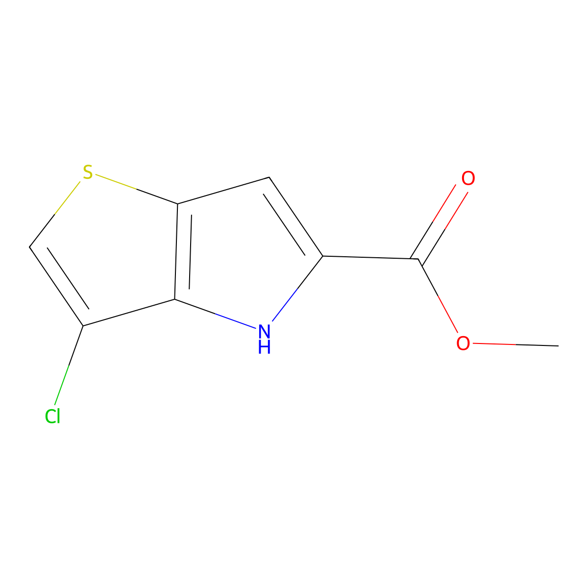 Methyl 3-chloro-4H-thieno[3,2-b]pyrrole-5-carboxylate molecular structure, CAS 403860-07-1