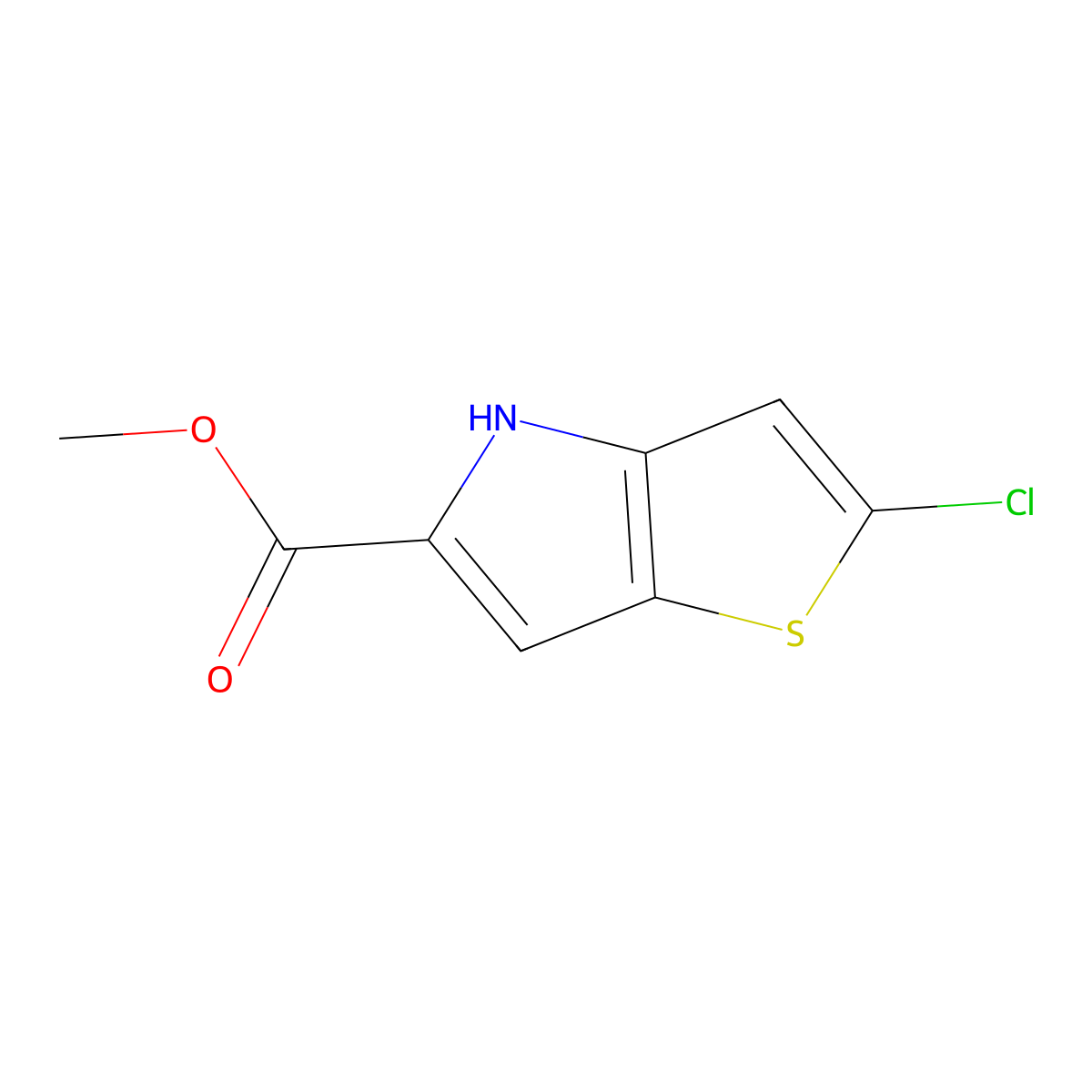 Methyl 2-chloro-4H-thieno(3,2-b)pyrrole-5-carboxylate molecular structure, CAS 403860-08-2