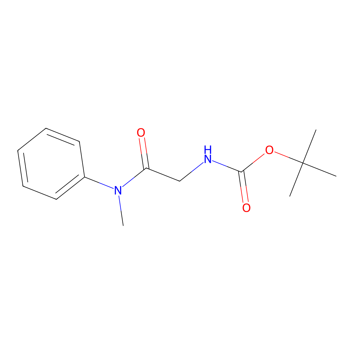 Tert-butyl (2-(methyl(phenyl)amino)-2-oxoethyl)carbamate molecular structure, CAS 403860-27-5