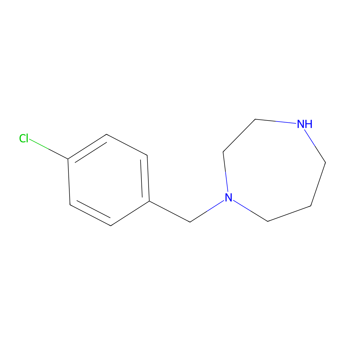 1-[(4-Chlorophenyl)methyl]-1,4-diazepane molecular structure, CAS 40389-65-9