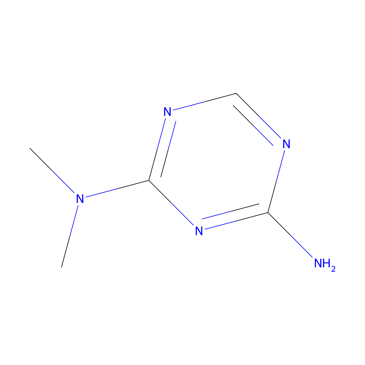 4-Amino-2-dimethylamino-1,3,5-triazine molecular structure, CAS 4039-98-9
