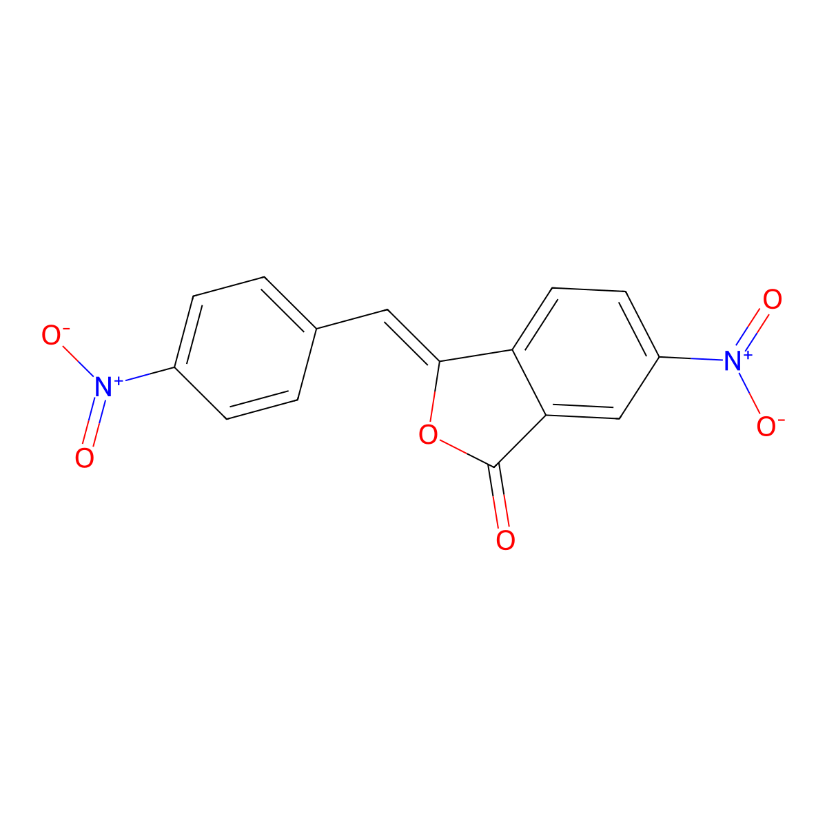 1(3H)-Isobenzofuranone, 6-nitro-3-[(4-nitrophenyl)methylene]- molecular structure, CAS 40392-17-4