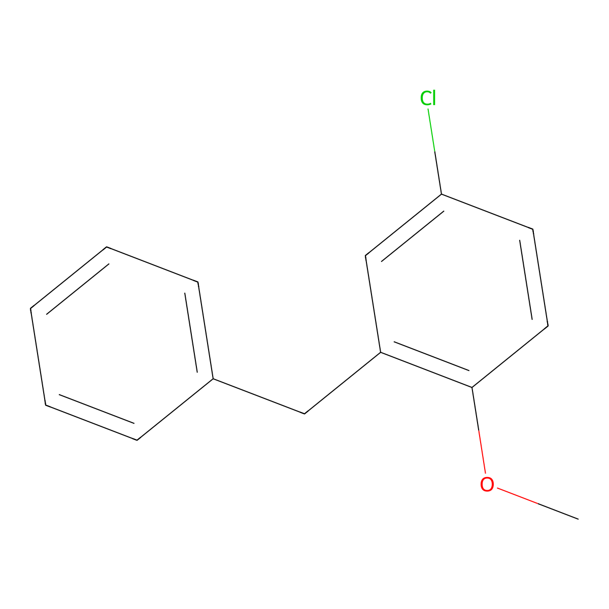 2-Benzyl-4-chloro-1-methoxybenzene molecular structure, CAS 40395-13-9