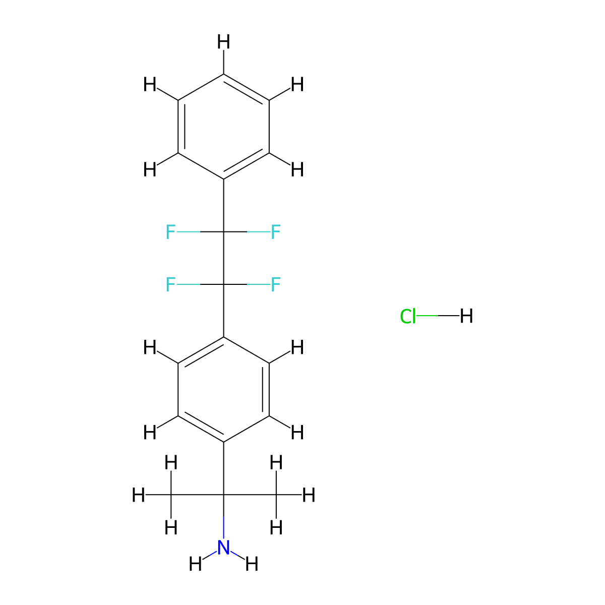 2-(4-(1,1,2,2-Tetrafluoro-2-phenylethyl)phenyl)propan-2-amine hydrochloride molecular structure, CAS 40396-69-8
