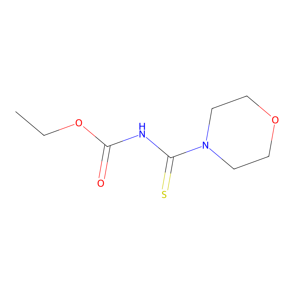 Ethyl (morpholin-4-ylcarbonothioyl)carbamate molecular structure, CAS 40398-28-5