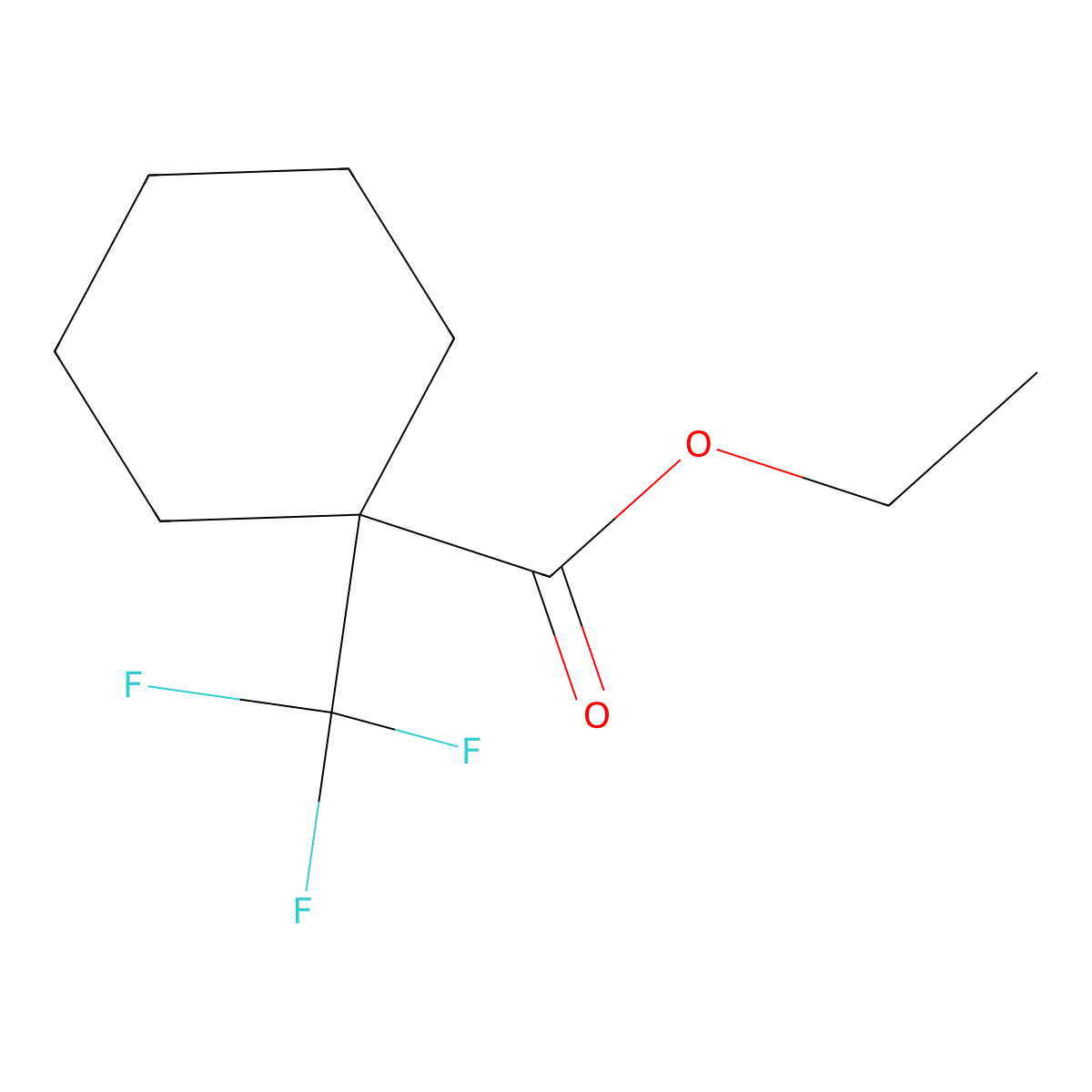 Ethyl 1-(trifluoromethyl)cyclohexane-1-carboxylate molecular structure, CAS 403981-04-4