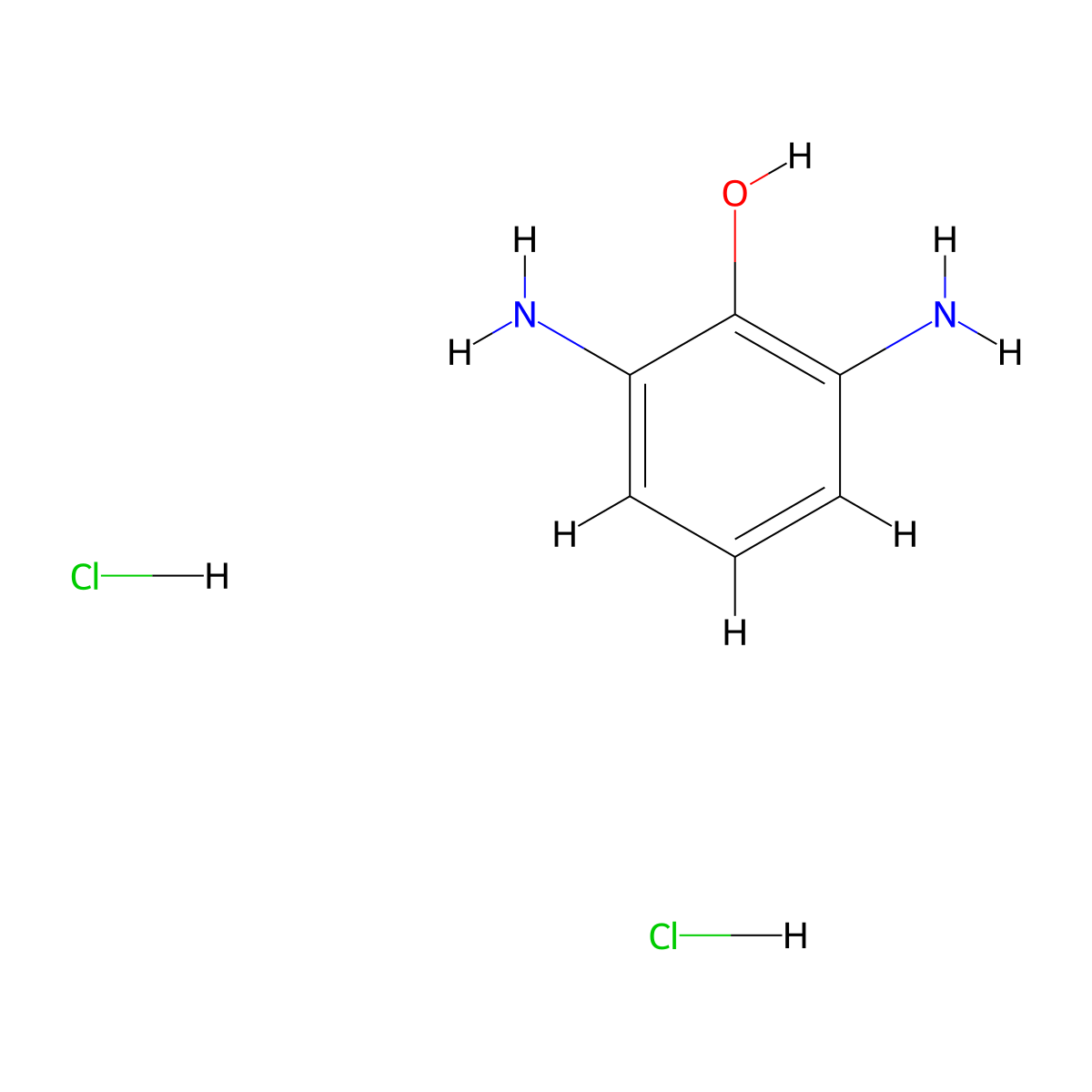 2,6-Diaminophenol dihydrochloride molecular structure, CAS 403986-18-5