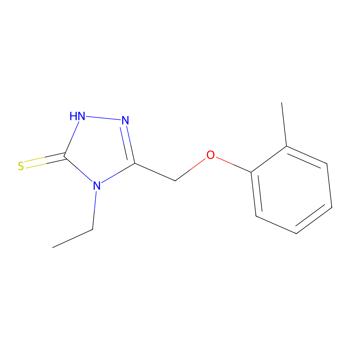 4-ethyl-5-[(2-methylphenoxy)methyl]-4H-1,2,4-triazole-3-thiol molecular structure, CAS 403990-81-8