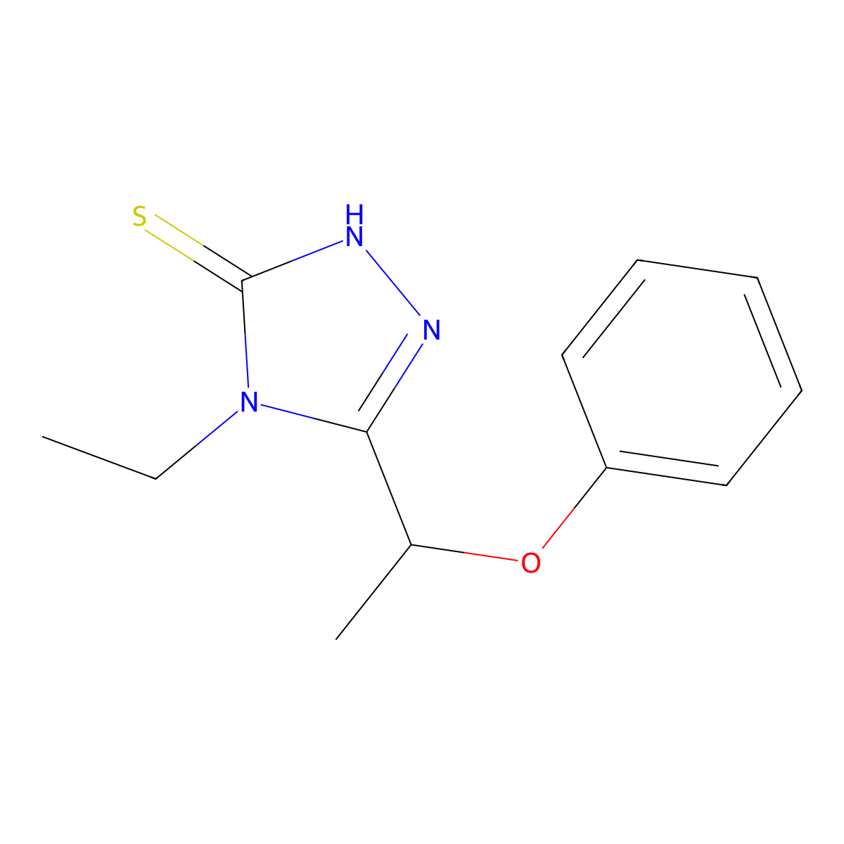 4-ethyl-5-(1-phenoxyethyl)-4H-1,2,4-triazole-3-thiol molecular structure, CAS 403990-82-9