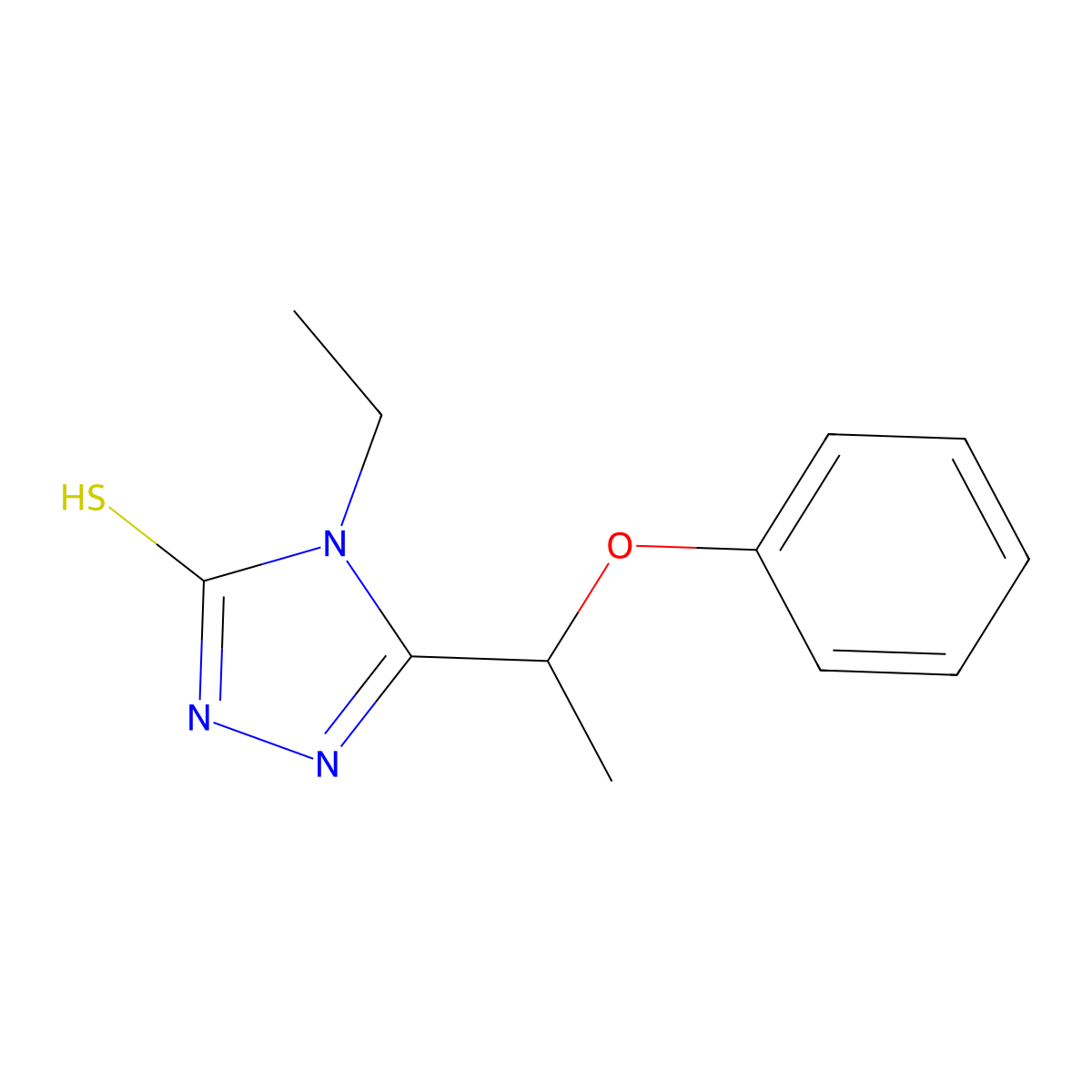 4-ethyl-5-(1-phenoxyethyl)-4H-1,2,4-triazole-3-thiol molecular structure, CAS 403990-82-9