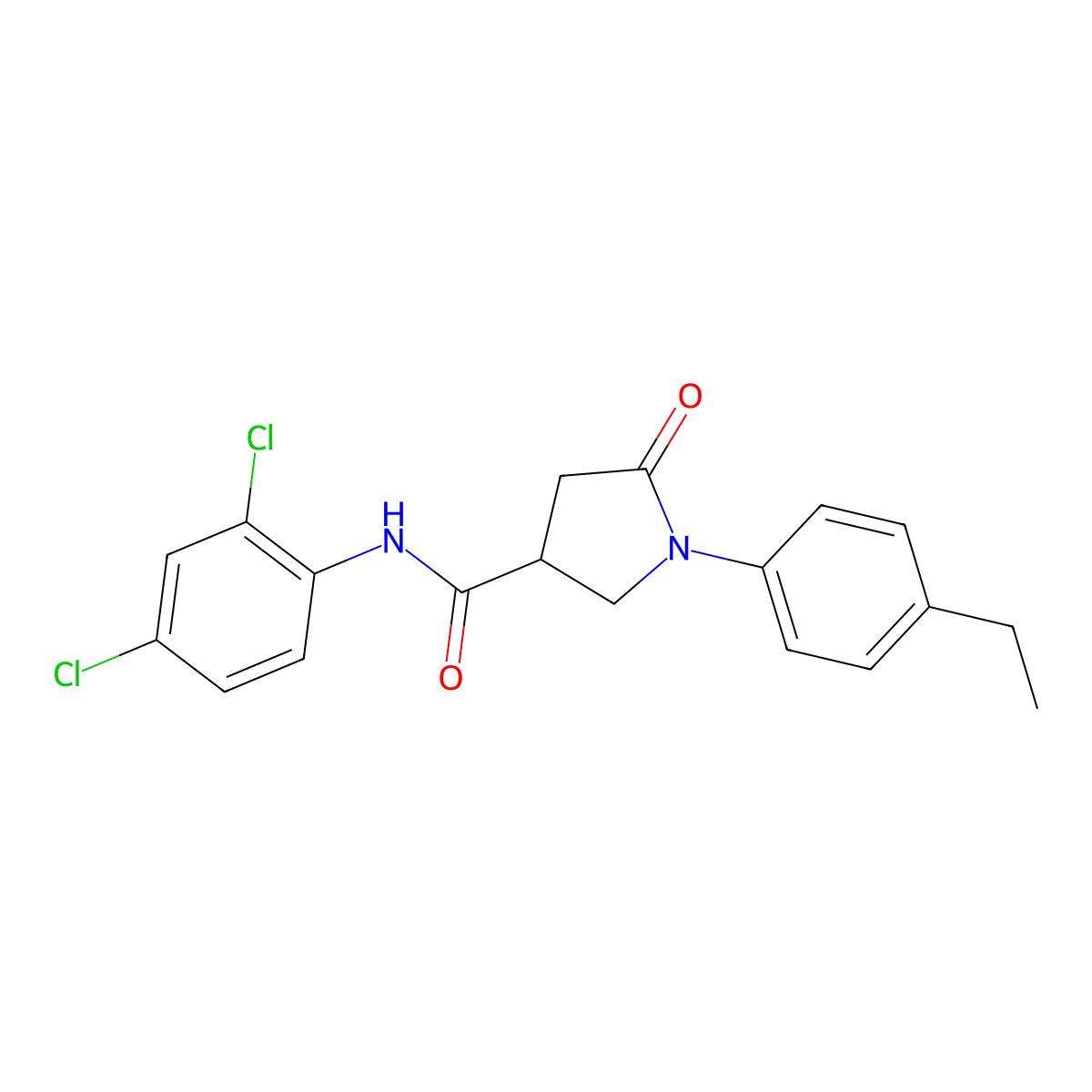 N-(2,4-dichlorophenyl)-1-(4-ethylphenyl)-5-oxopyrrolidine-3-carboxamide molecular structure, CAS 403991-88-8