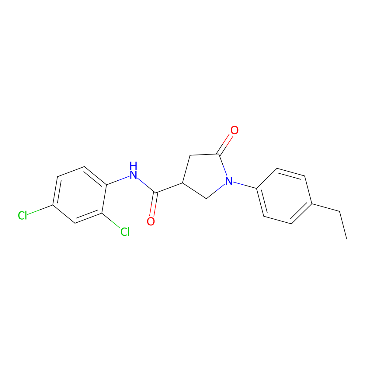 N-(2,4-dichlorophenyl)-1-(4-ethylphenyl)-5-oxopyrrolidine-3-carboxamide molecular structure, CAS 403991-88-8